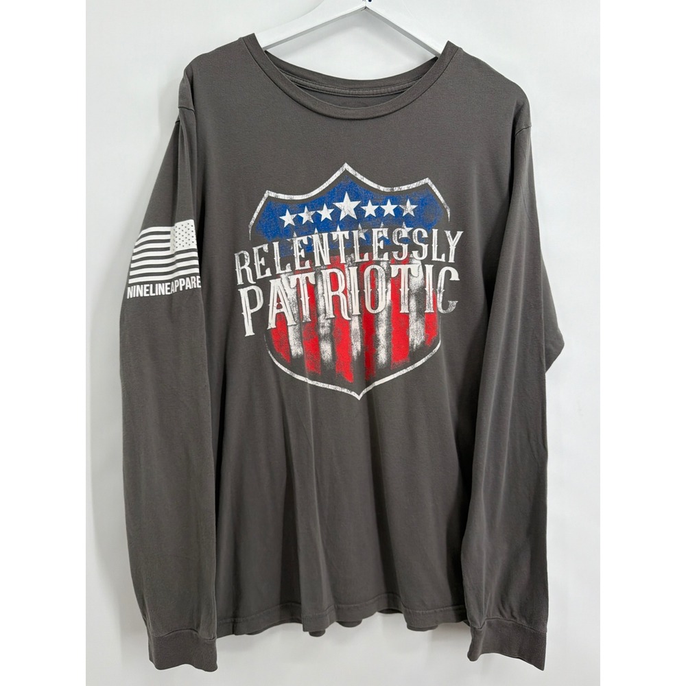 Nine‎ Line Apparel Men 2XL Relentlessly Patriotic Long Sleeve Graphic T-Shirt
